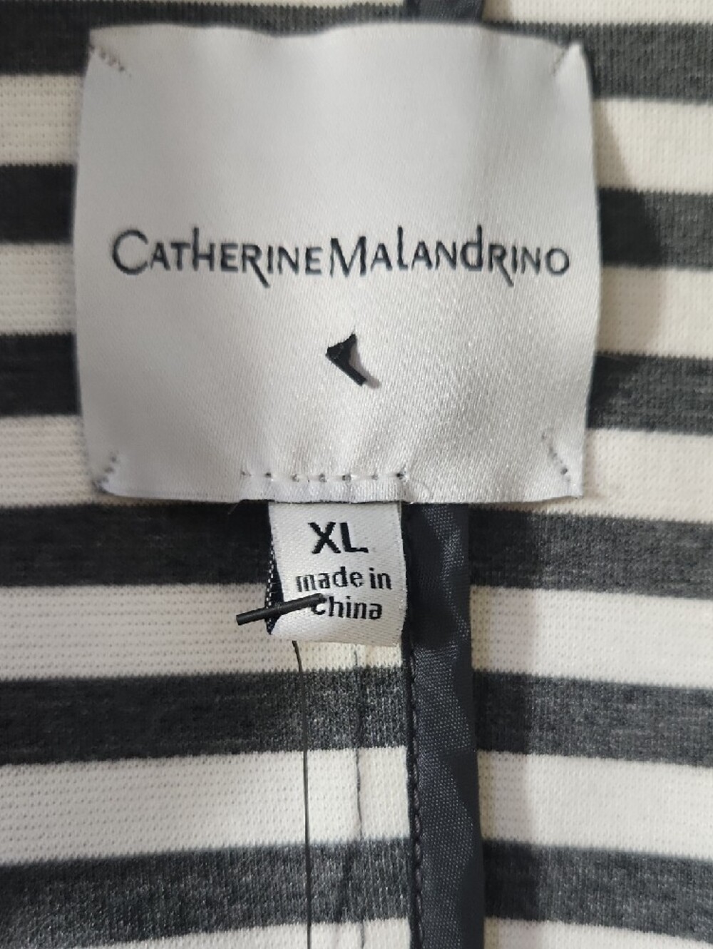 Catherine Malandrino Black and White Striped Single-Button Blazer - Picture 2 of 14